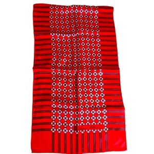 Anne Klein Red Black White Abstract Print 100% Silk